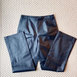 Jones Wear Black Leather Pants Vintage Side Zipper Size 8